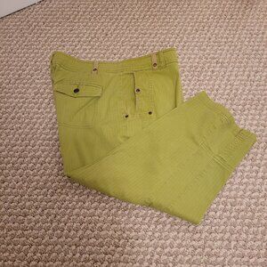 Tribal Lime Green Capri Pants for Women Size 14